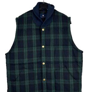 NWT Argyleculture by Russell Simmons Mens Vest Plaid Navy & Green XXL Wool Blend